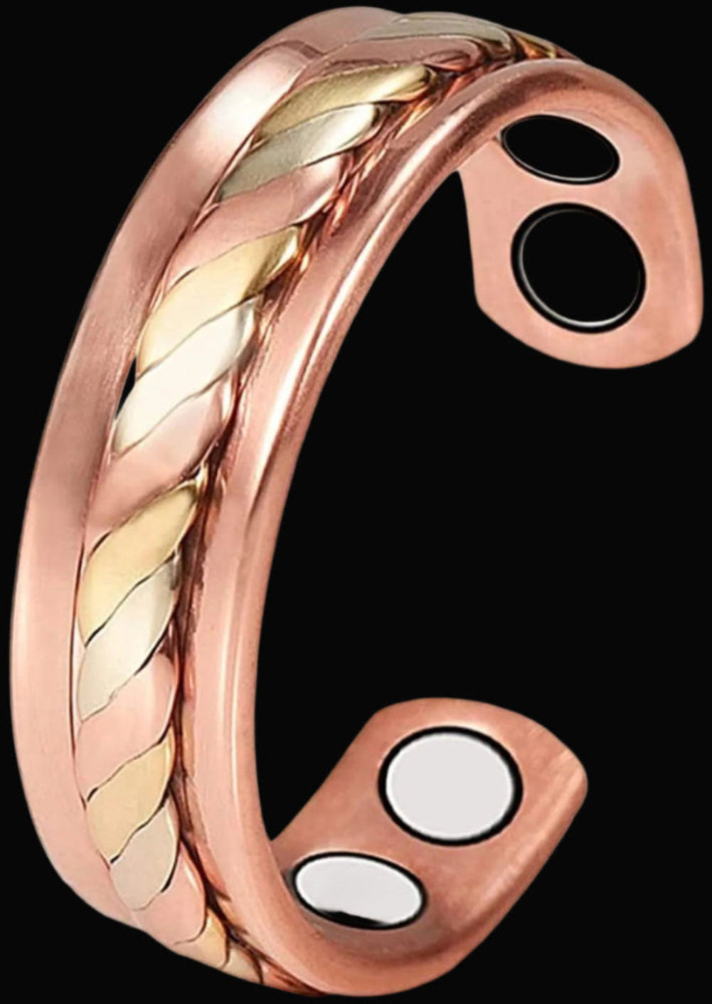 Copper Rings for Women Magnetic Rings Pure Copper Three -Color Gold Weave Adjustable Therapy Ring Healthy Copper Jewelry