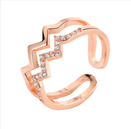 Adjustable Copper Diamond Ring