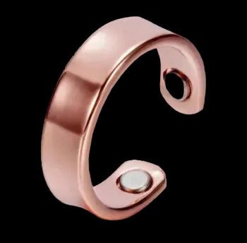 Mens Pure Copper Adjusable Ring with 2 x magnets