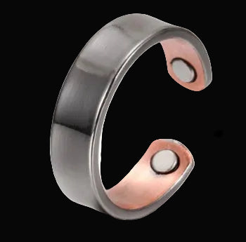Mens Pure Copper Ring Black 2 x Magnets